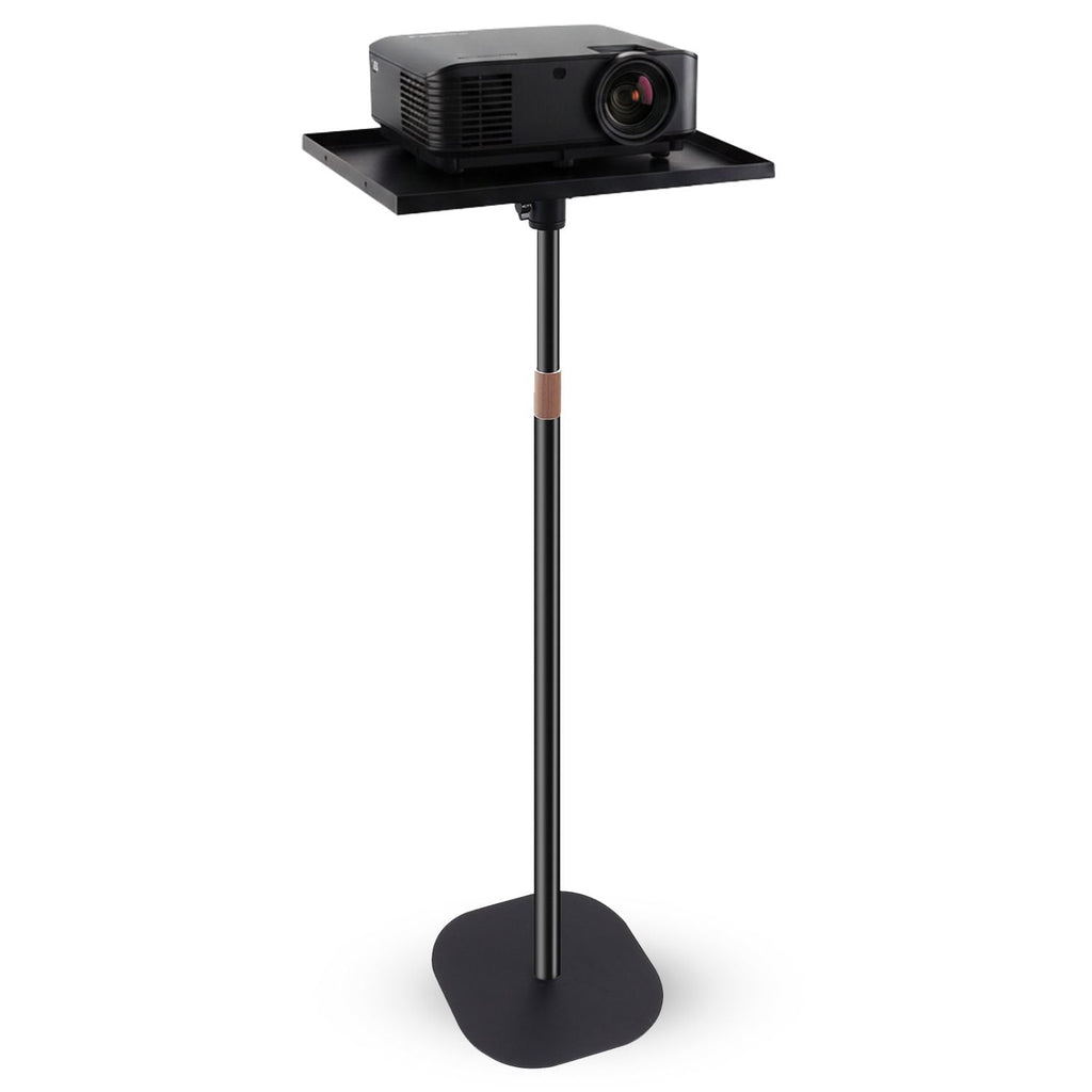 TENGDA Adjustable Floor Projector Stand 35.5‑53 Height Universal Projector Mount Tiltable Tray Heavy Duty Metal for Home Office Studio