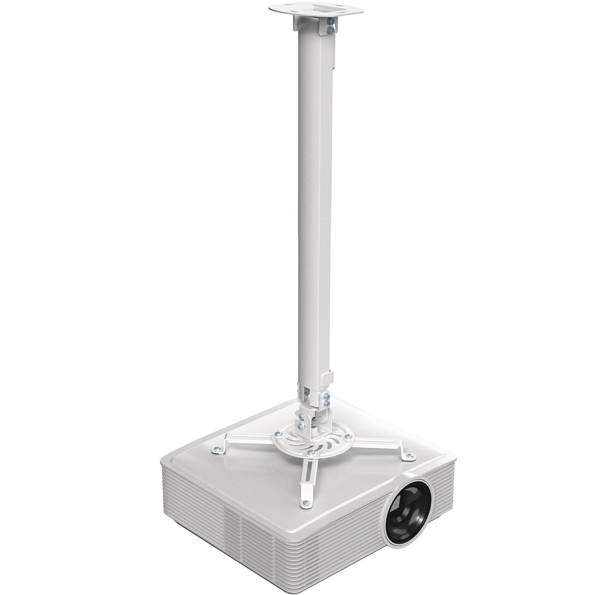 VIVO Universal White Tall Extending Projector Ceiling Mount, Height Adjustable