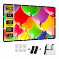 HVKDIEB Projection Screen 100 Inch Wall Mount Projector Screens, White, GMD100, New, 1 Count