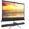 ZENSTYLE 84" 16:9 HD Projector Screen Stable Tripod Stand Movies Presentations with Carry Bag Black