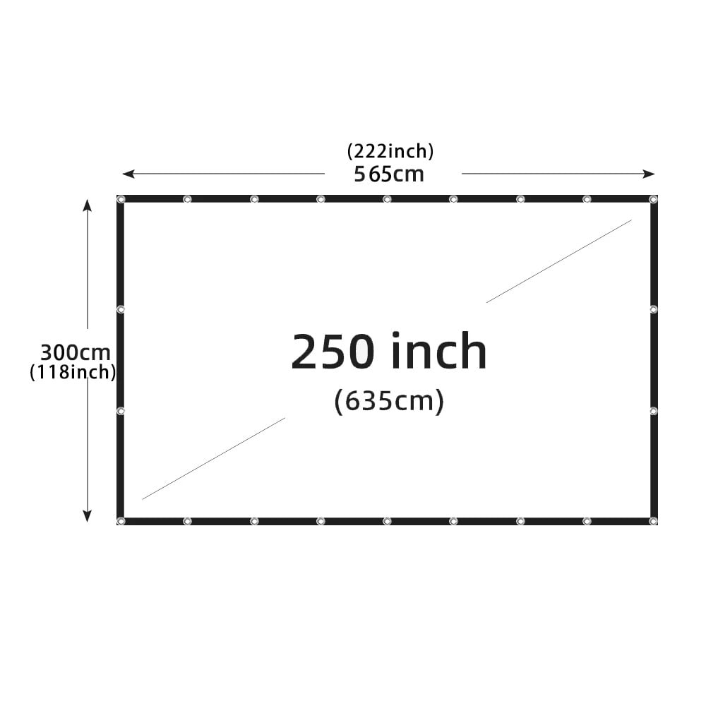 HVKDIEB Projector Screen 200 Inch 16:9 Washable Foldable Anti Wrinkle Portable Projector Cinema Screen for Home Theater Outdoor Indoor, Manual Wall Mounting,