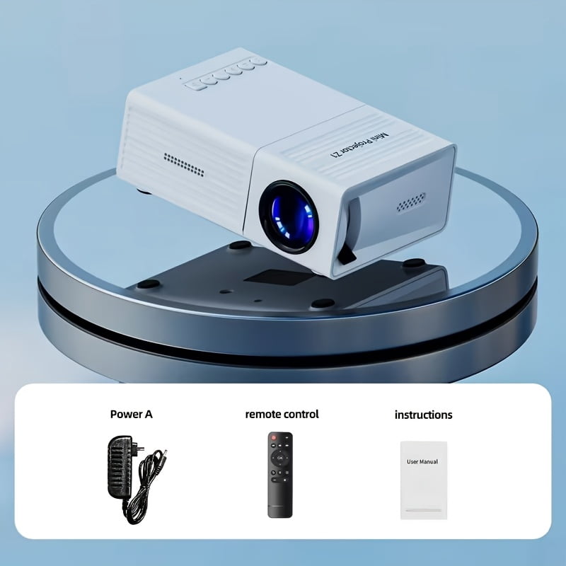 Mini Portable Projector Portable Video Projector with Full HD 4K Support, 720P Local, Smart Tv-Like LCD Display, Compatible with Smartphones/Tablets/Laptops, USB, for Theater, Gaming, Movies