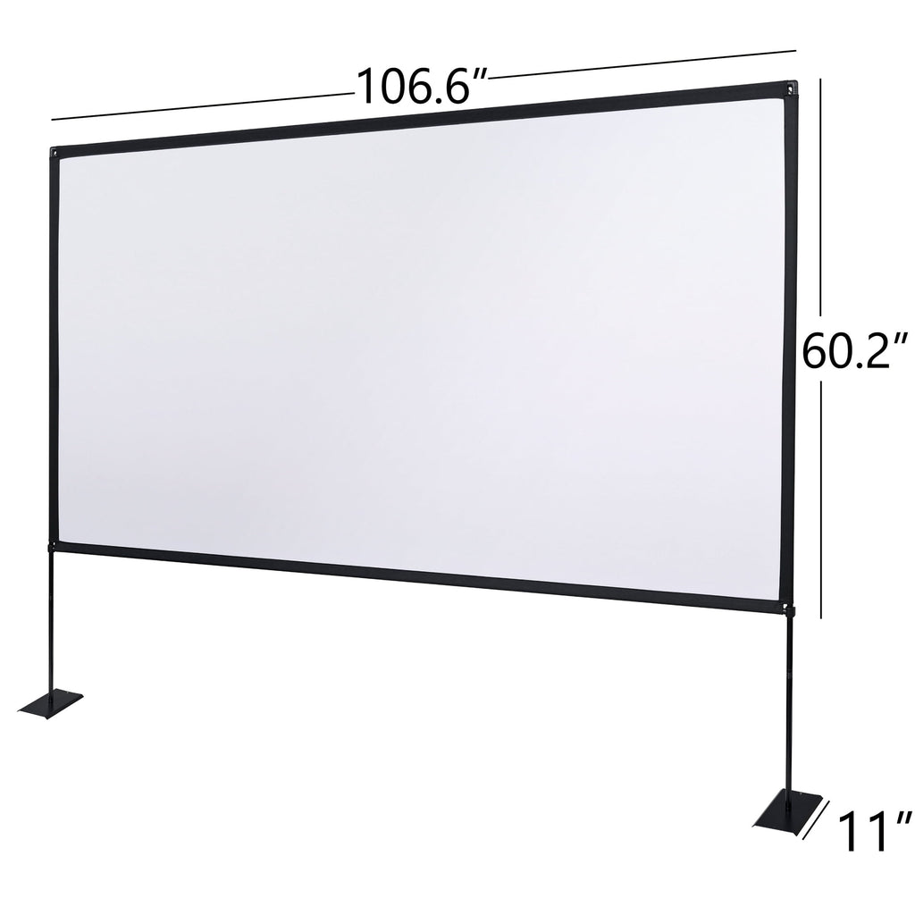onn 120 in Portable Indoor/Outdoor 16:9 Projector Screen with Stand