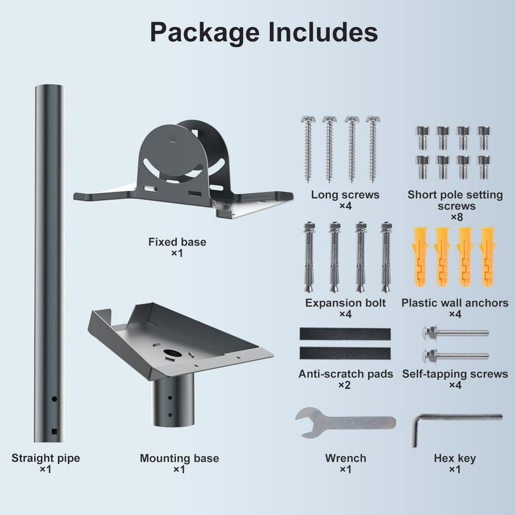 Starlink Gen 3 Adjustable Wall & Roof Mount Kit – Heavy-Duty Carbon Steel Weatherproof Base with 360° Rotation & 120° Tilt for Starlink Gen 3 Dish
