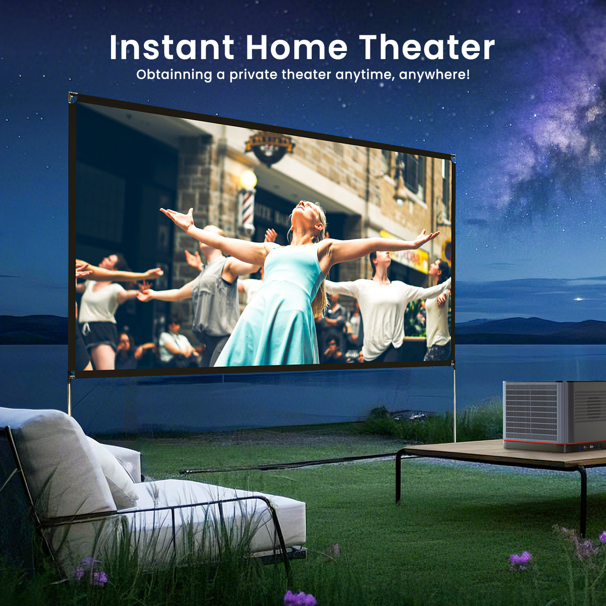 ETOE 50 inch 4:3 Projection Screen, 160° Viewing Angle