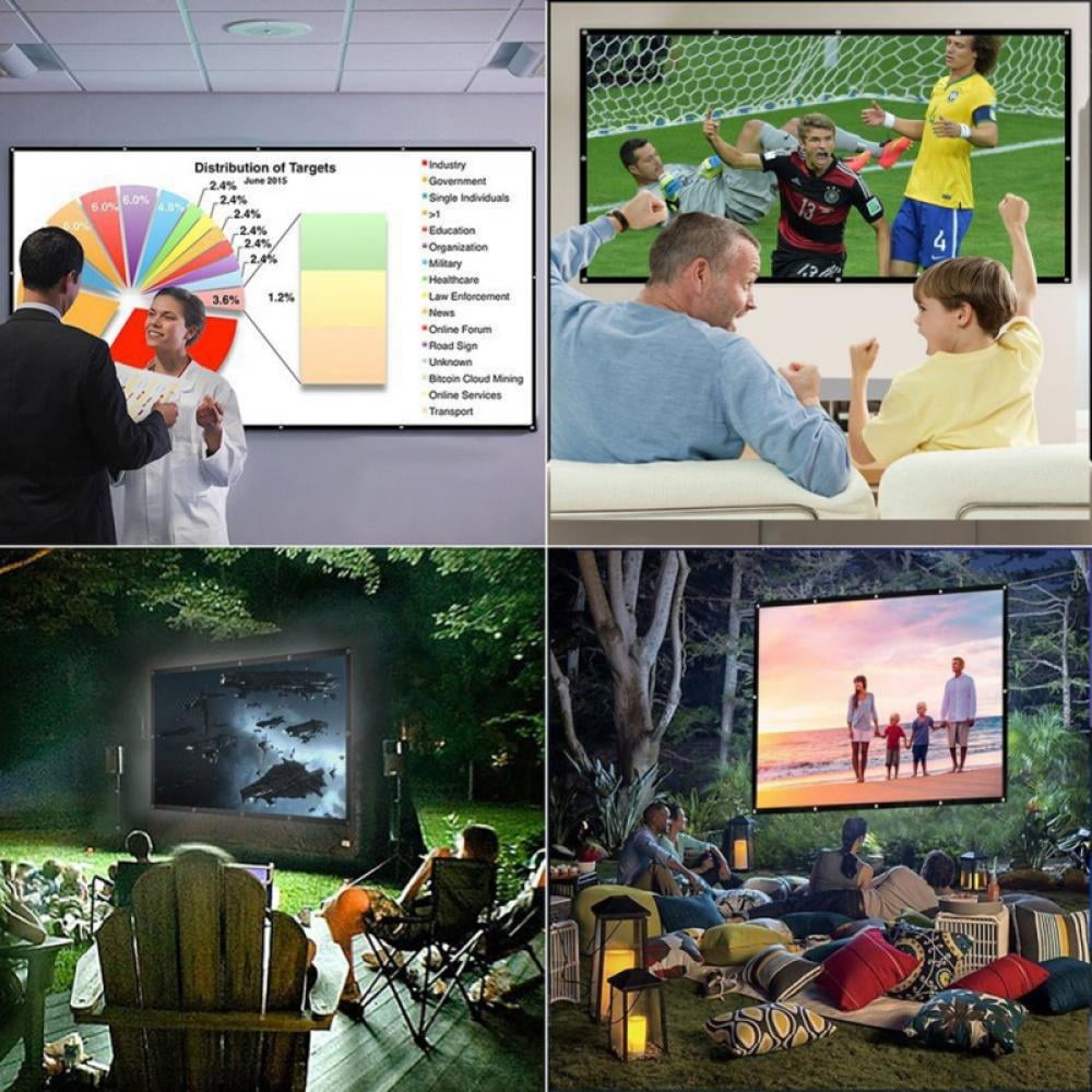 72 Inch Manual Pull-Down Projector Screen Wall Mount