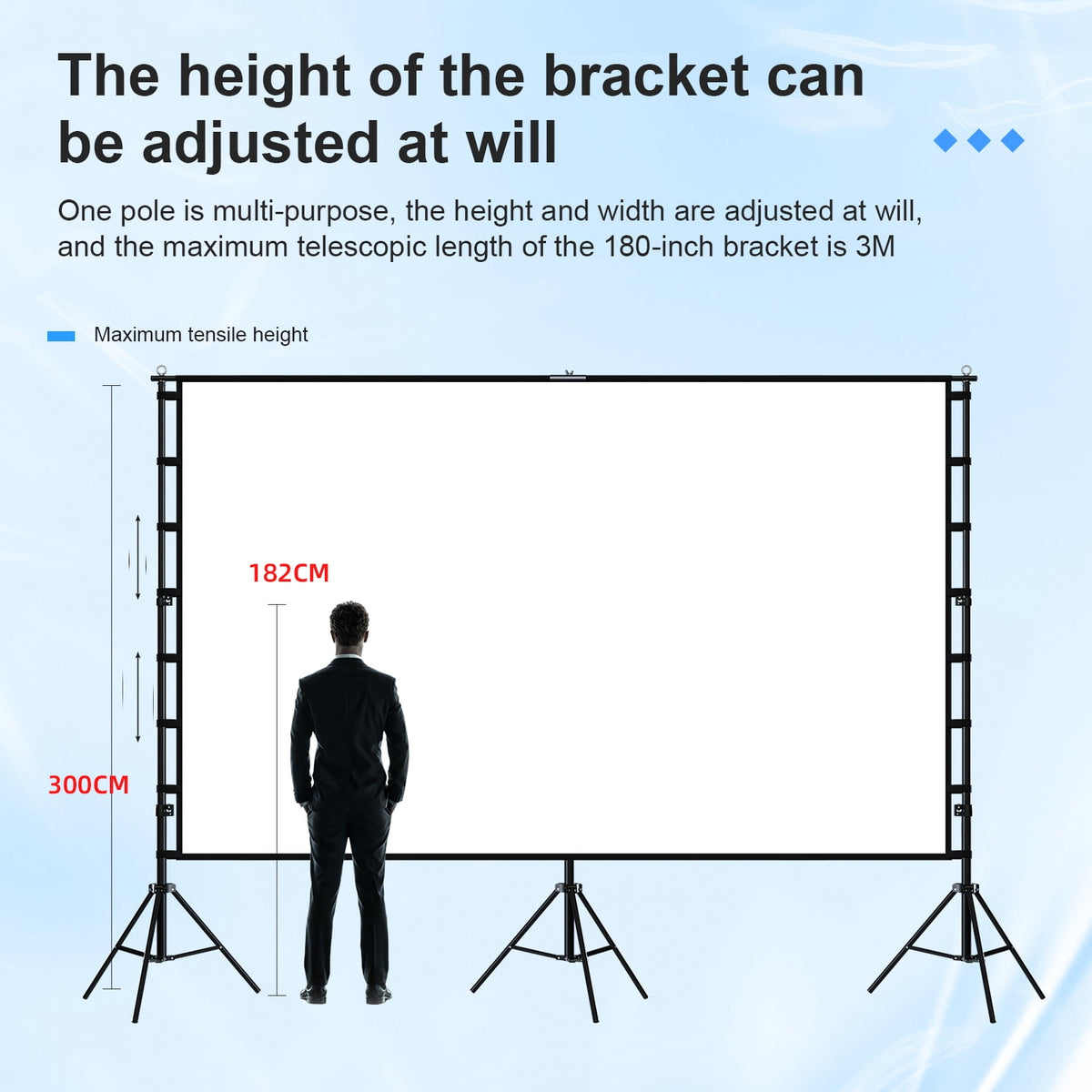 HVKDIEB 120 inch Projector Screen with Stand,16:9 4K HD Portable Projector Movie Screen with Carry Bag for Home Theater Outdoor Indoor
