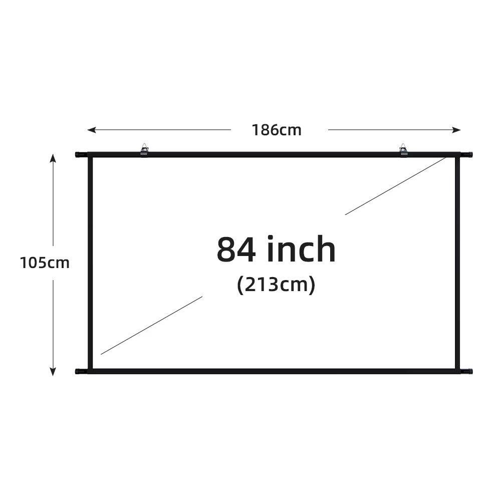Toot shadow 100" Wall Mounted Projector Screen with Black Backing