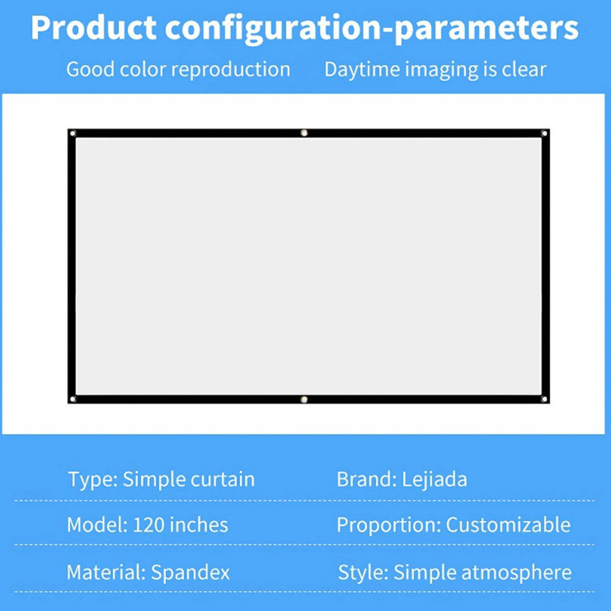 60-150 inch Portable Foldable Projector Screen – HD 16:9 Home Theatre, Outdoor Movie, Easy Install, Durable Polyester, Multi-Size Options‌
