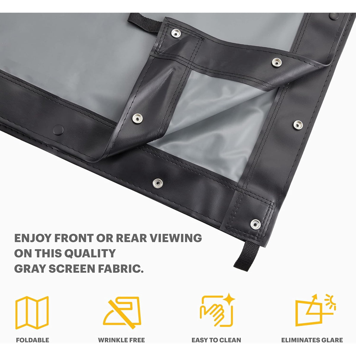 KODAK 150” Replacement Dual Projector Screen, Fast Fold Front & Rear Projection Backdrop - Gray