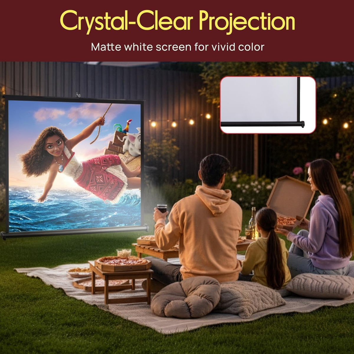 Pyle® Retractable Pull-out-style Manual Projector Screen (50-inch)
