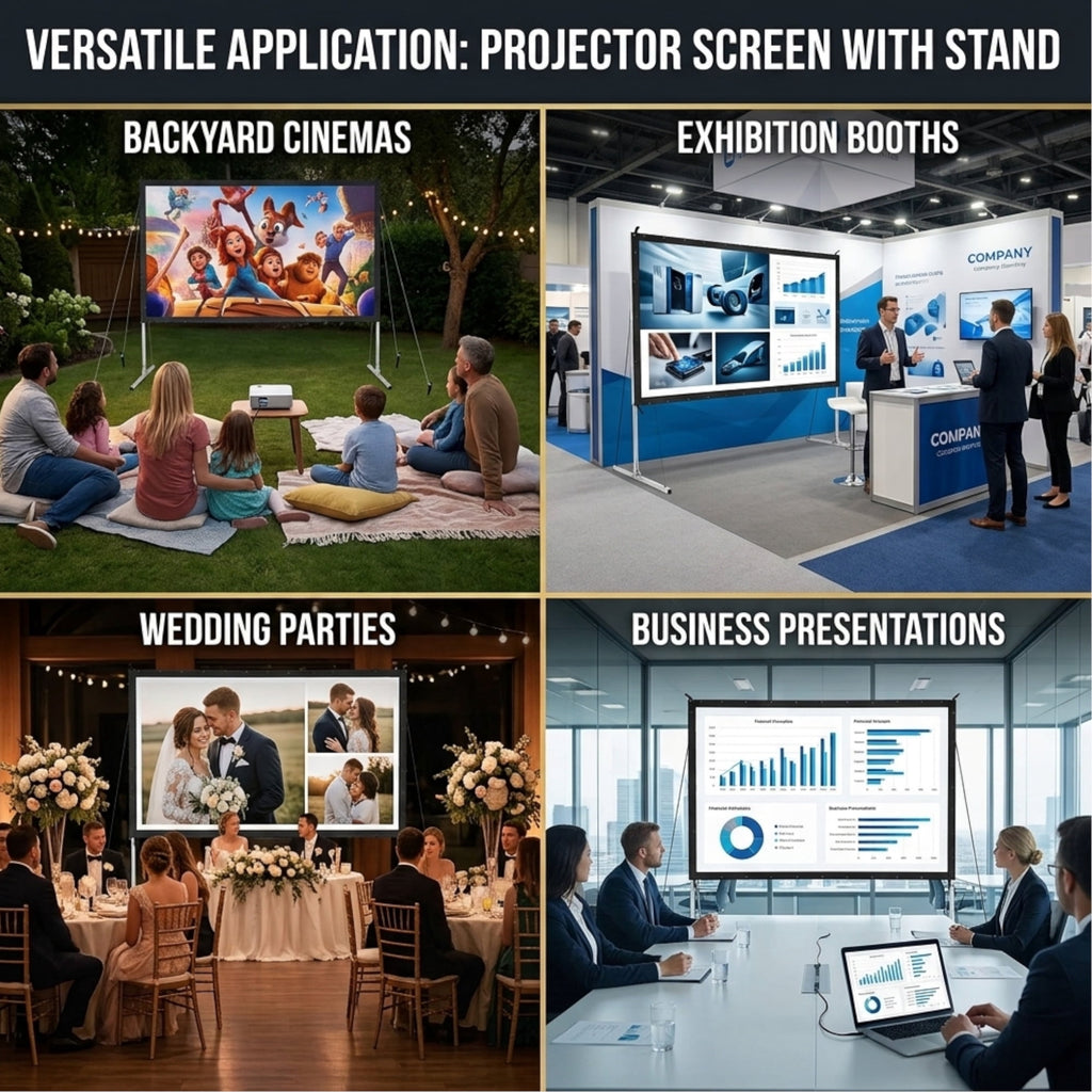 Yescom 60" Pull Up Portable Floor Projector Screen 48"x36" 1.3 Gain 4:3 HD Aluminum Case for Event