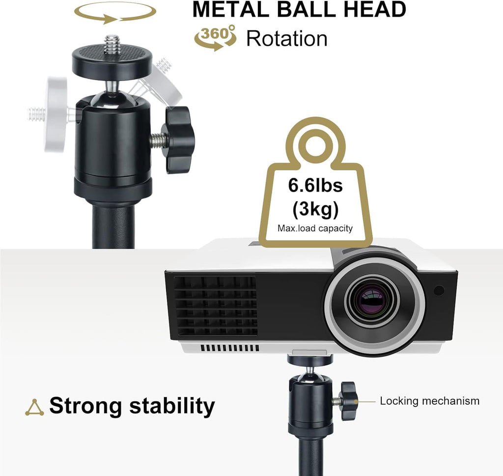 LINCO 120in Projector Screen Stand with Project Stand for 4K HD 16: 9 Screen Wrinkle-Free with Carrying Bag -AM307T