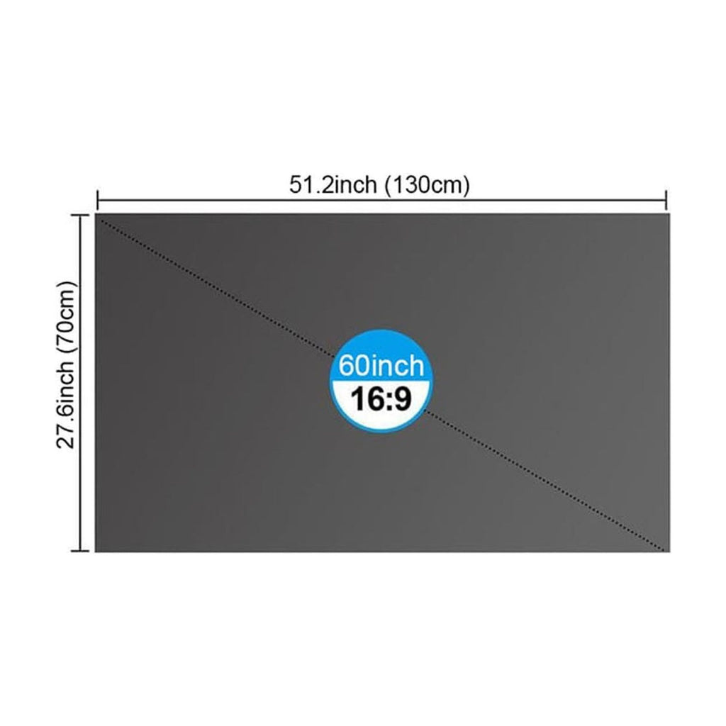 16:9 Foldable Metal Anti-Light Projector Screen 4K HD Metallic Coating Anti-Glare Portable Projection Curtain Indoor Outdoor Home Theater Movie Screen(Grey-60In)