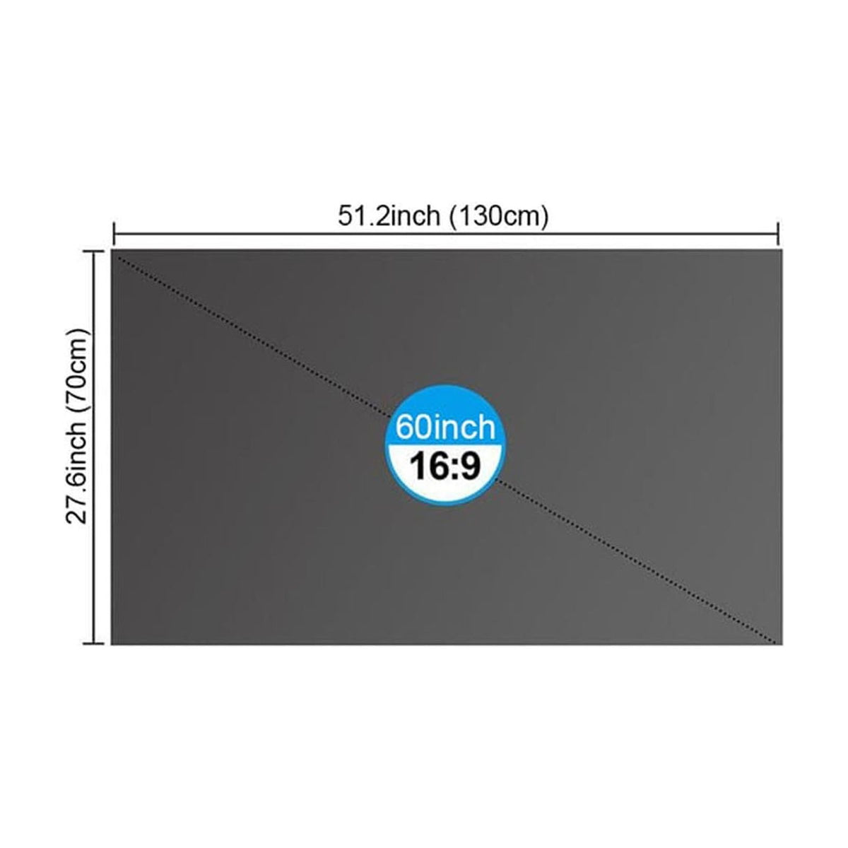 16:9 Foldable Metal Anti-Light Projector Screen 4K HD Metallic Coating Anti-Glare Portable Projection Curtain Indoor Outdoor Home Theater Movie Screen(Grey-60In)