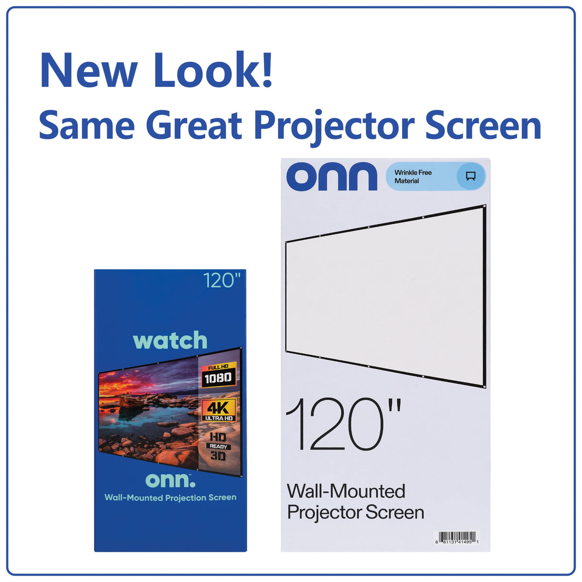 onn 120 in 16:9 Portable Indoor/Outdoor Wall-Mounted Theater Projection Screen
