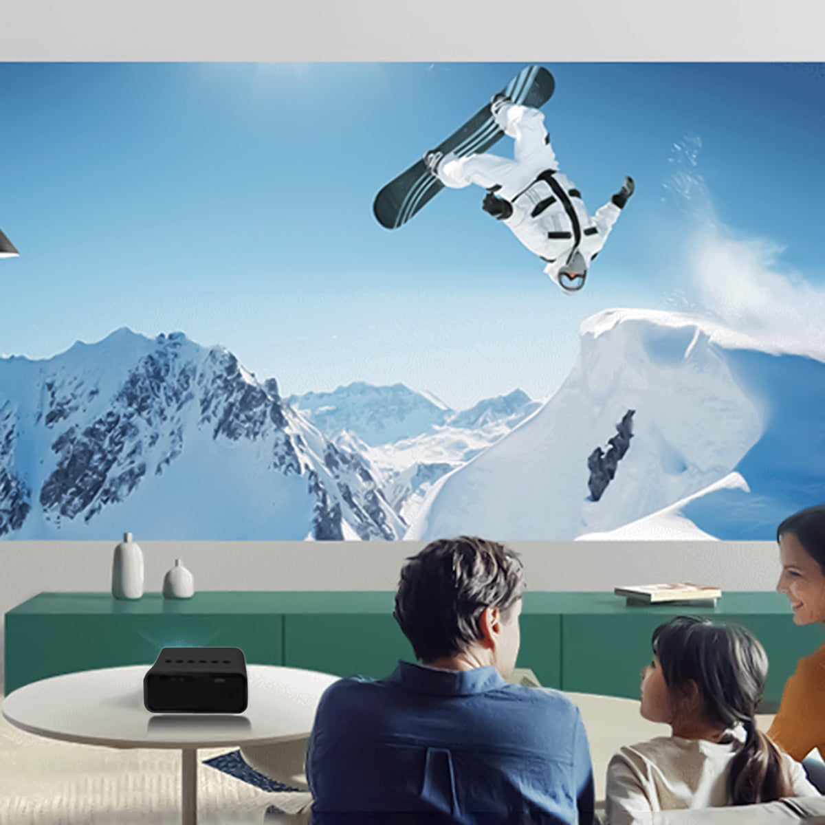 Nkmbld 4K Projector with WiFi and Bluetooth, Smart Cinema Projector with Built in Apps Outdoor Movie Projector with WiFi and Bluetooth for Home Theater Upgrade