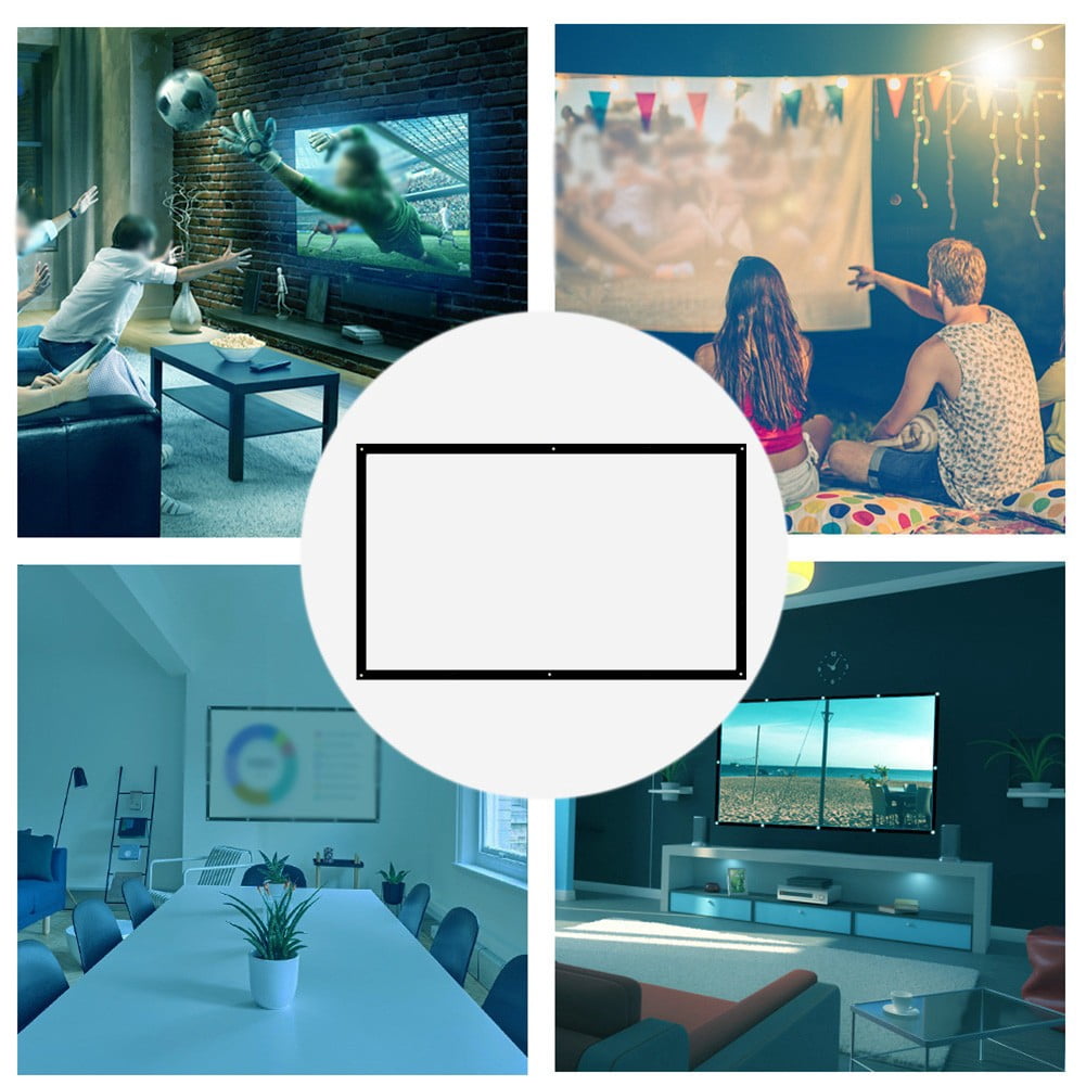 60-150 Inch Projector Screen 16:9 Foldable Portable Projector Movies Screens For Home Theater Outdoor Indoor Projector Curtain