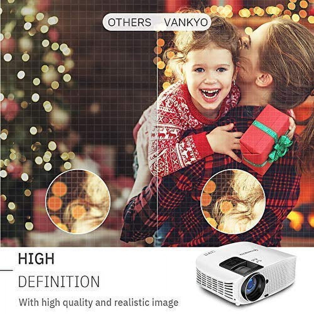 VANKYO Leisure 510 Full HD Movie Projector, Video Projector with 200" Projection Size, Support 1080P HDMI VGA AV USB with Free HDMI Cable and Carrying Bag (White)