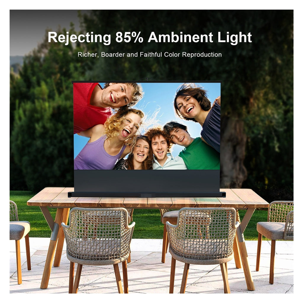 P50 Pro 50 Portable Projector Screen Tabletop Screen HD 16:9 Projection Pull Up Foldable Stand For Home Party Backyard Stadium Park Outdoor ,Wide Application