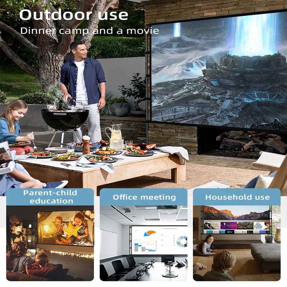 VIYODAVID Projector Screen Stand Foldable - 100 In, 16:9, Gray,ALR