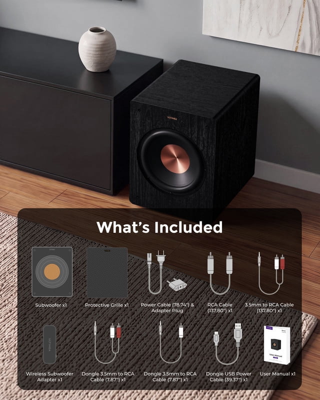 ULTIMEA SUB12 12" Powered Subwoofer with Wireless Adapter, App Bass Control