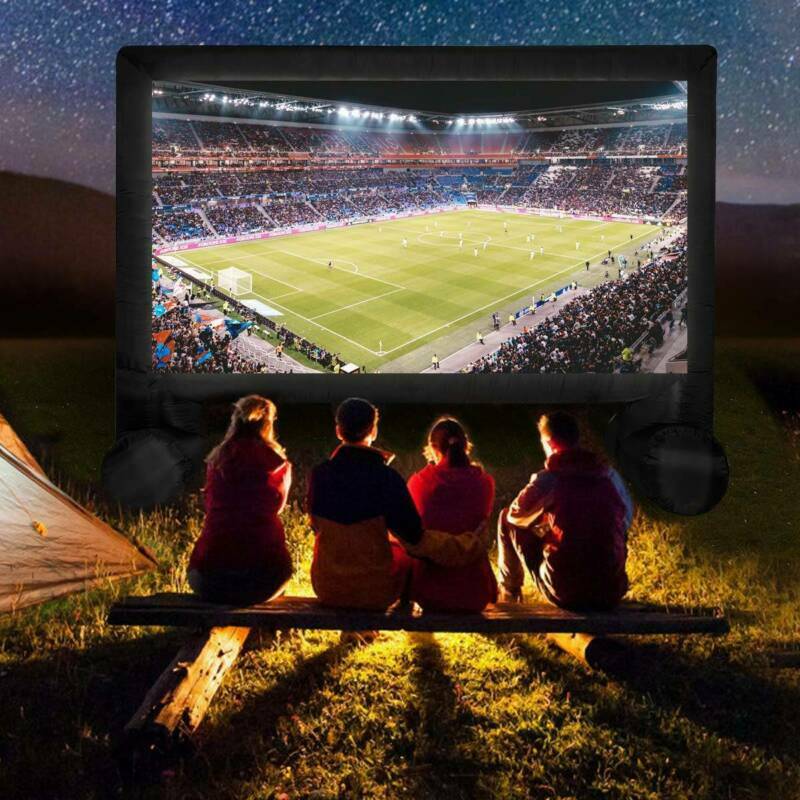 14 Feet Inflatable Projector Screen Outside Blow Up Movie Screen- Includes Inflation Fan, Tie-Downs and Storage Bag- Great for Outdoor Party Backyard Pool Fun
