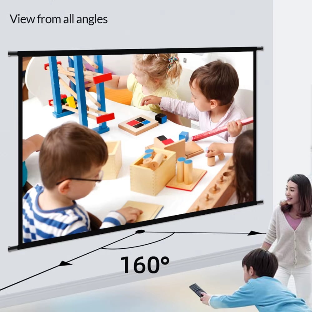 Toot shadow 100" Wall Mounted Projector Screen with Black Backing