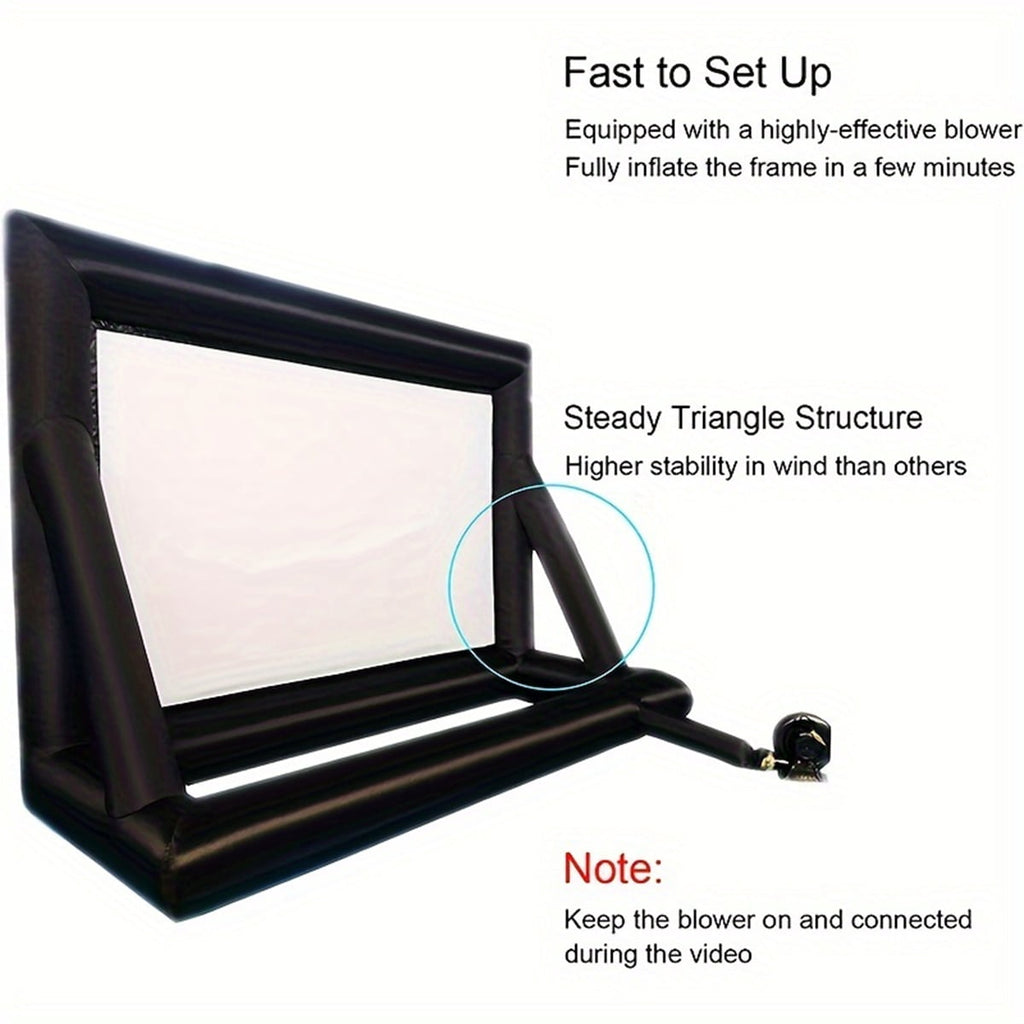 XHYHWYD 20ft Outdoor Free Standing Inflatable Projector Screen, 240 in with Air Blower, Black, 20FT-Dwarf foot, New