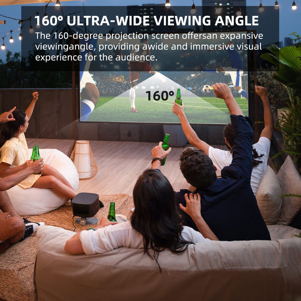 120 inch Projector Screen 16:9 Foldable Anti-Crease Portable Projector Movies Screens for Home Theater Outdoor Indoor Support Double Sided Projection