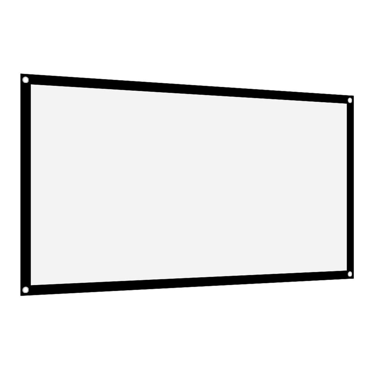BIMZUC 40 inches / 101.6 cm 16:9 Thicken Portable Non Crease Soft White Polyester Projector Curtain Projection Screen 1.4-2.3 Meters Viewing Distance for Home Theater Indoor Outdoor