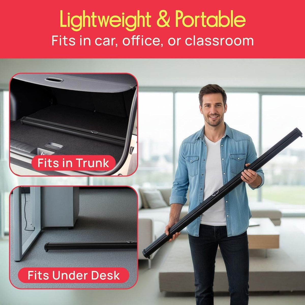 Pyle® Retractable Pull-out-style Manual Projector Screen (50-inch)