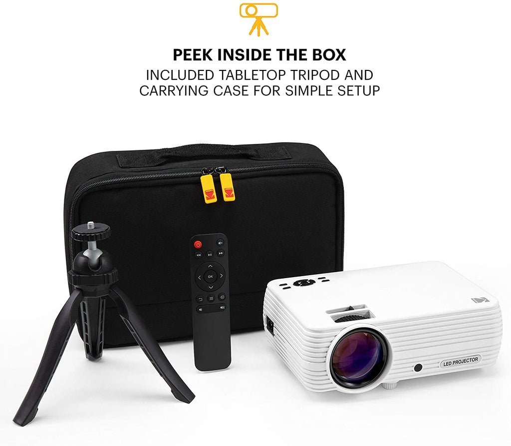 Kodak Flik X4 1080p Home Projector, Portable LED Projector & Home Theater up to 150”