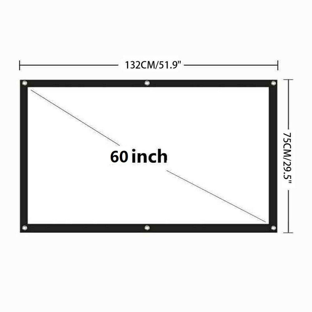 LINKPAL 60 Inch Projector Screen, Portable and Foldable Projector Screen, Double Sided Video Projector for Home, Outdoor, Office, Classroom, Wrinkle Free, Washable, Mildew Resistant