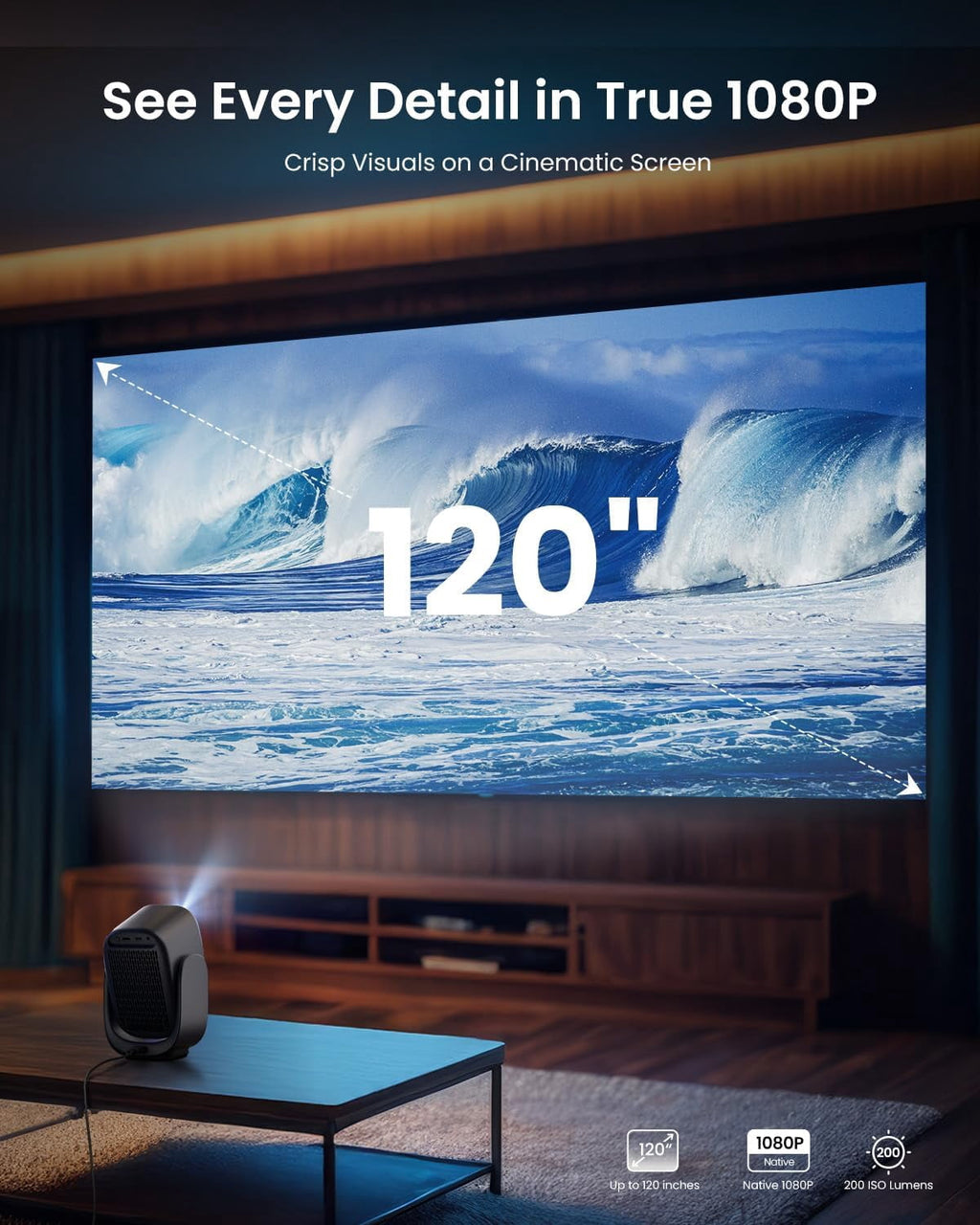 Dangbei N2 mini 1080P Projector with Wifi and Bluetooth, Netflix Officially Licensed, Dolby Audio, Auto Keystone Correction