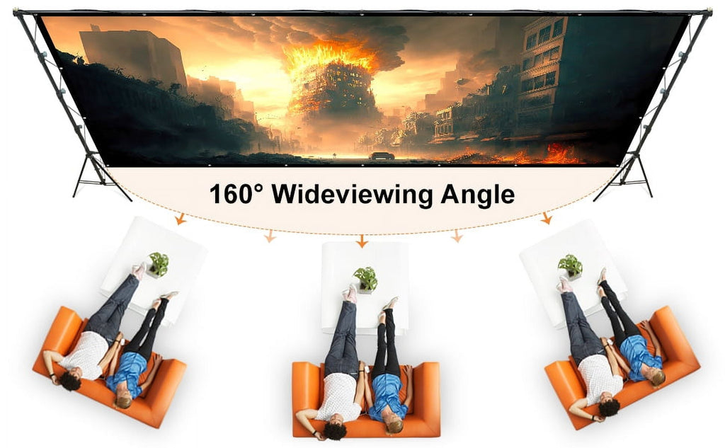 LINCO 120in Projector Screen Stand with Project Stand for 4K HD 16: 9 Screen Wrinkle-Free with Carrying Bag -AM307T
