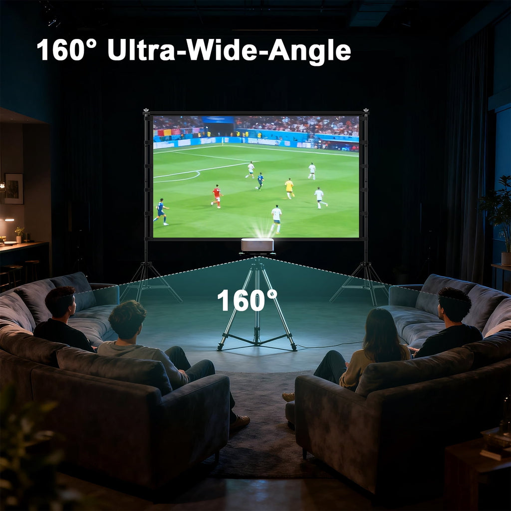 Florascent 120 inch Projector Screen with Stand, 4K HD 16:9 Foldable Anti-Crease Indoor Outdoor Movie Screen, Portable Projection Screen for Backyard Theater, Camping, and Sports Viewing Parties