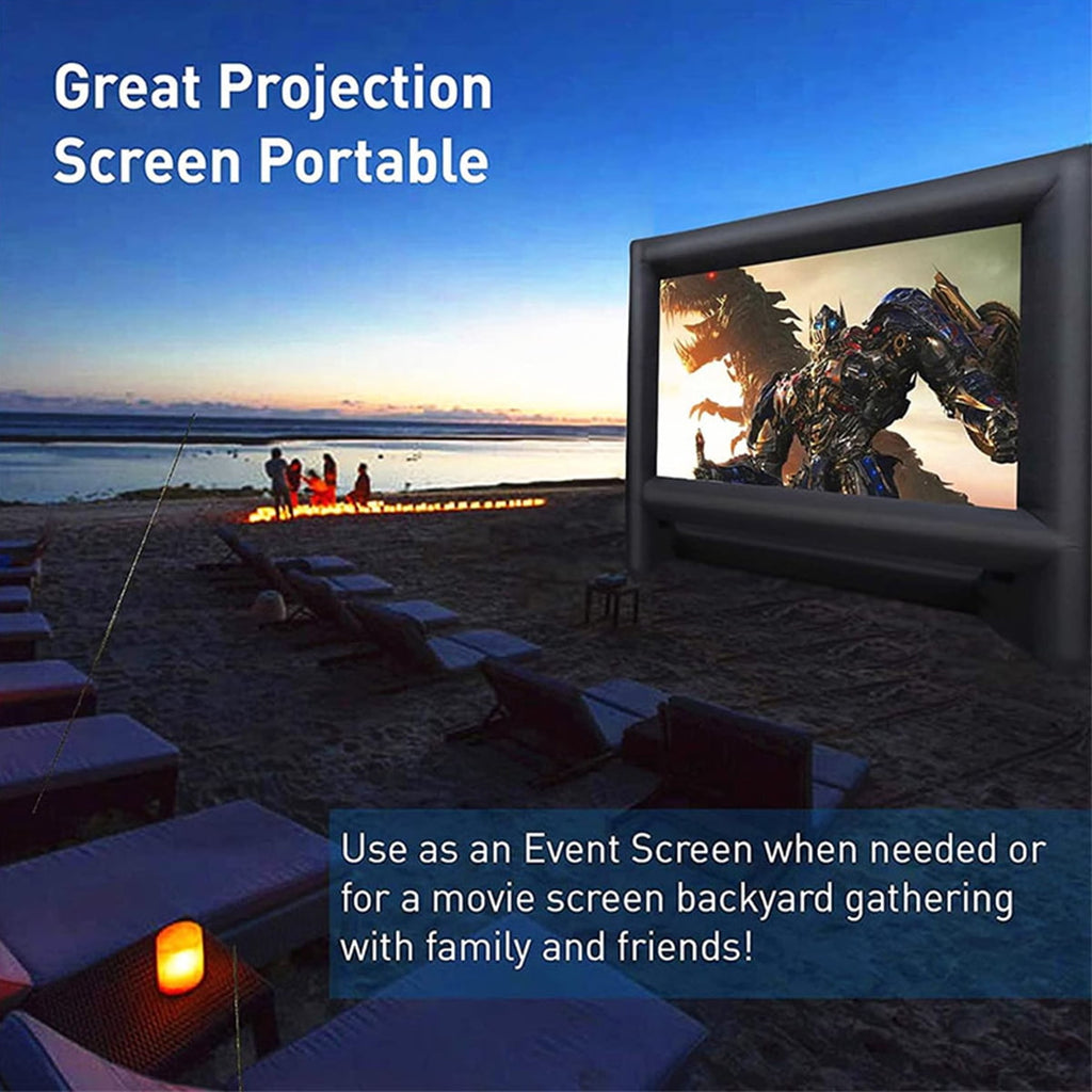 21 feet Inflatable Outdoor Projector Movie Screen - Blow Up Screen for TV & Movies with Blower Portable Projection Screen for Home Theater Outdoor Indoor Support Front & Rear Projection