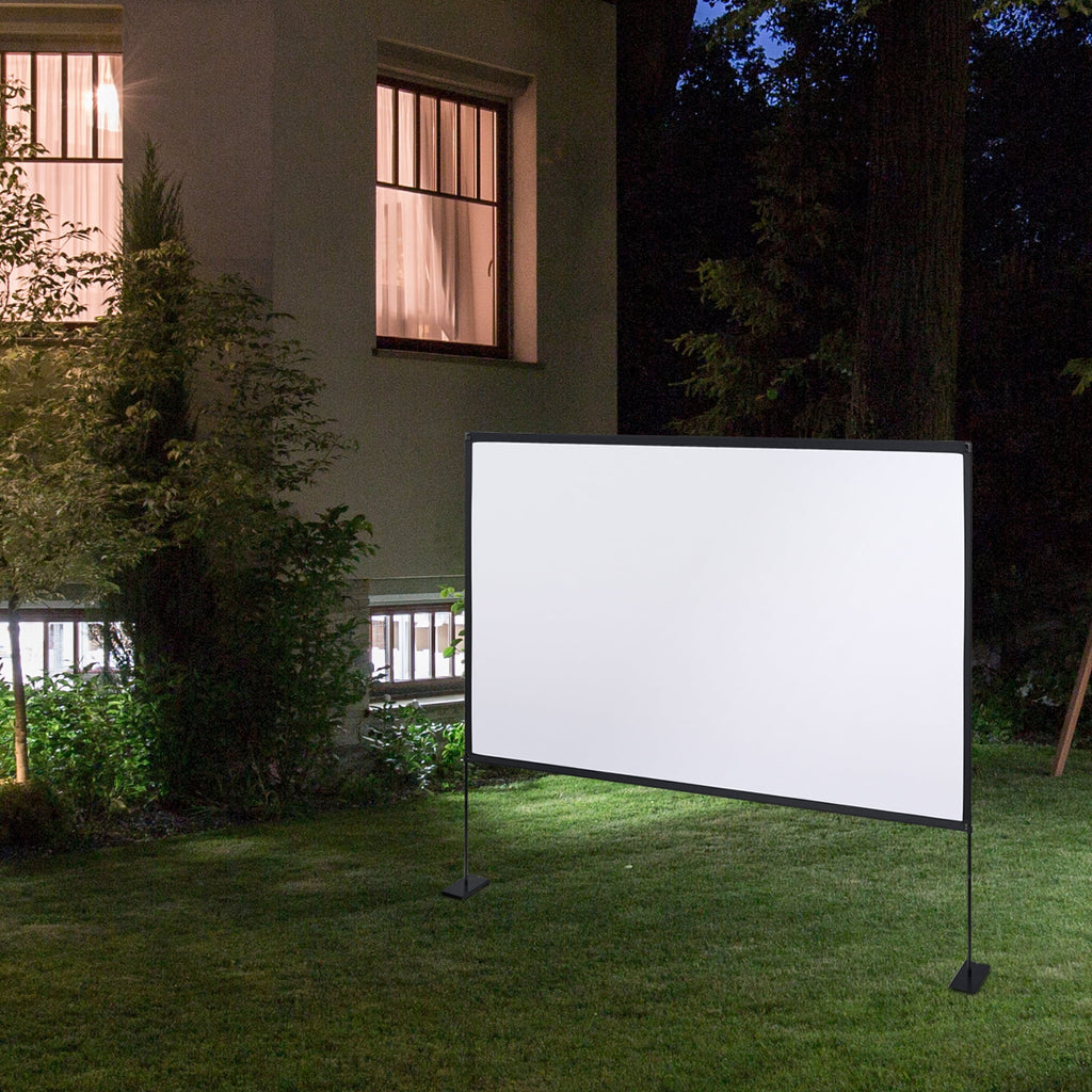 onn 120 in Portable Indoor/Outdoor 16:9 Projector Screen with Stand