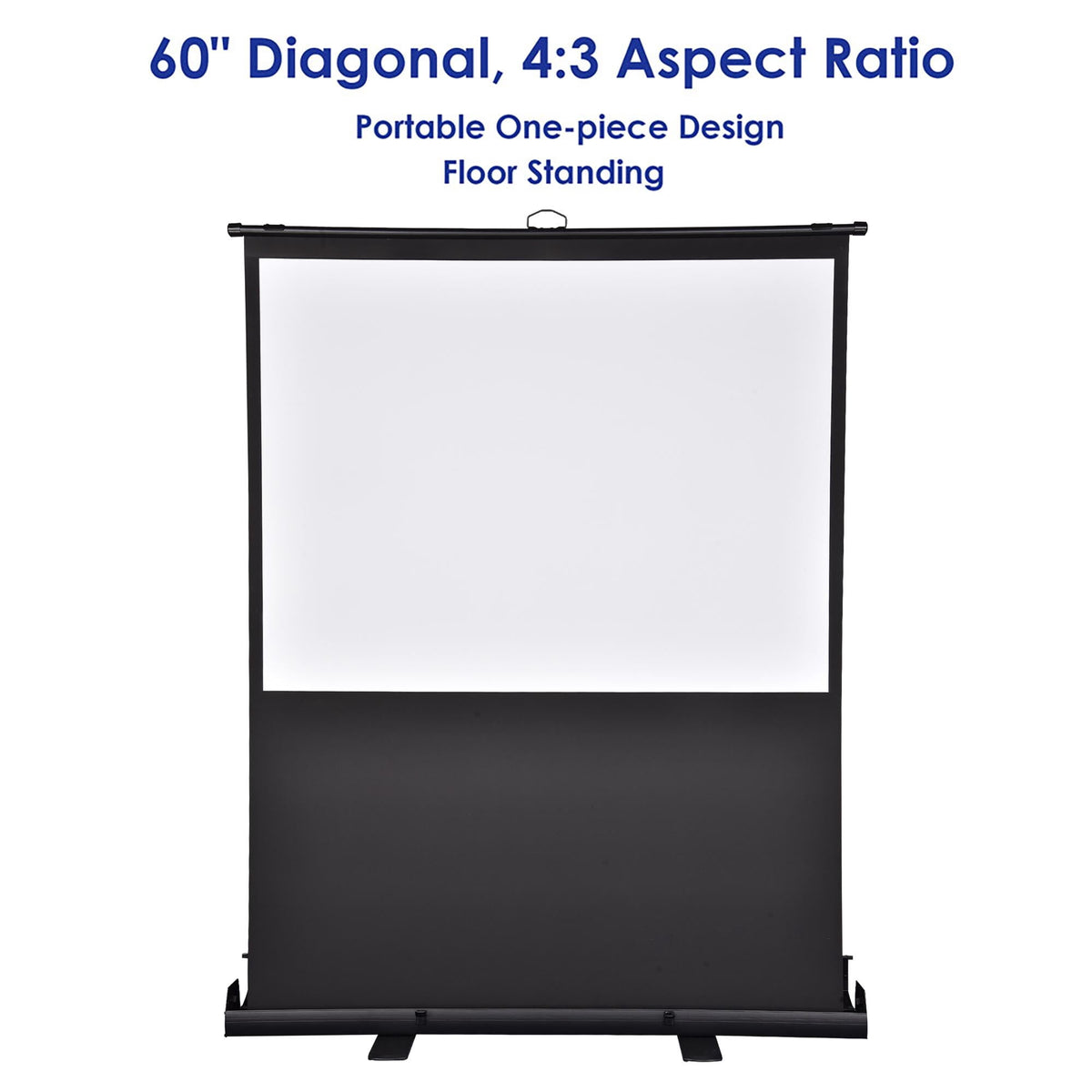 Yescom 60" Pull Up Portable Floor Projector Screen 48"x36" 1.3 Gain 4:3 HD Aluminum Case for Event