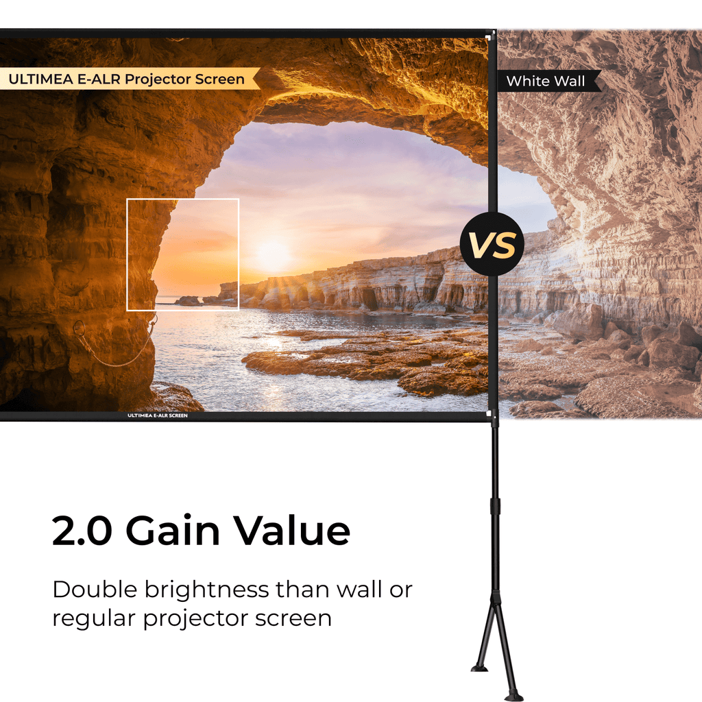 ULTIMEA E-ALR 100" 16:9 Home Projector Screen with Stand, Portable & Lightweight