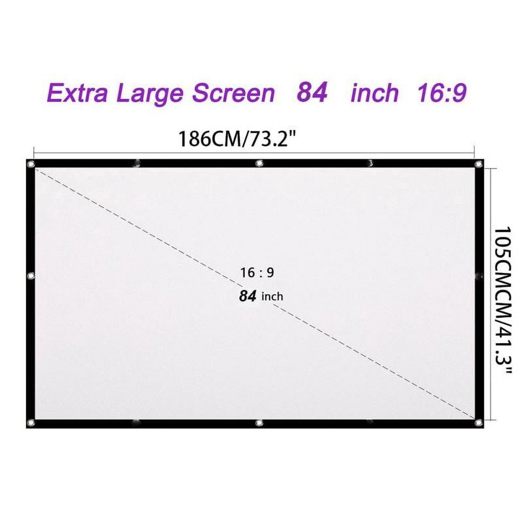 Clearance 60/72/84/100/120/150 Inch 16:9 Portable Projector Screen HD Folding Indoor Outdoor Movie Screen Gaming Office Home Cinema Projector Screen