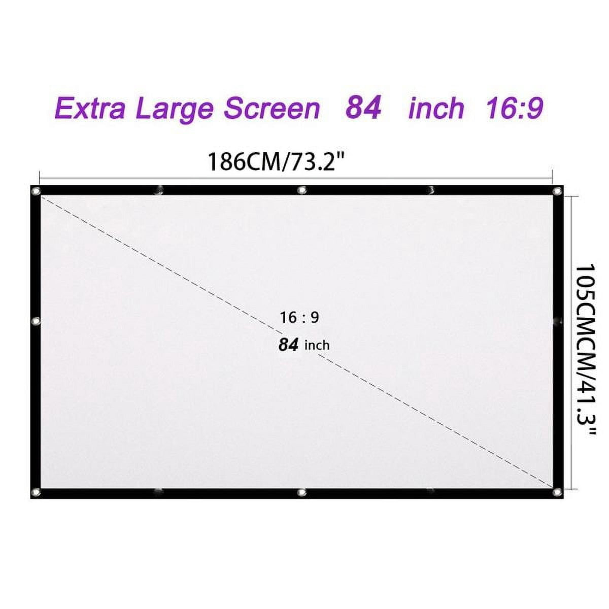 Clearance 60/72/84/100/120/150 Inch 16:9 Portable Projector Screen HD Folding Indoor Outdoor Movie Screen Gaming Office Home Cinema Projector Screen