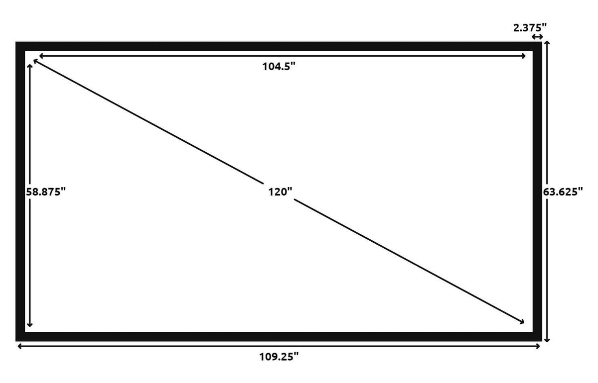 Silver Ticket Products Wall Mount 120 Inch Projector Screen, White