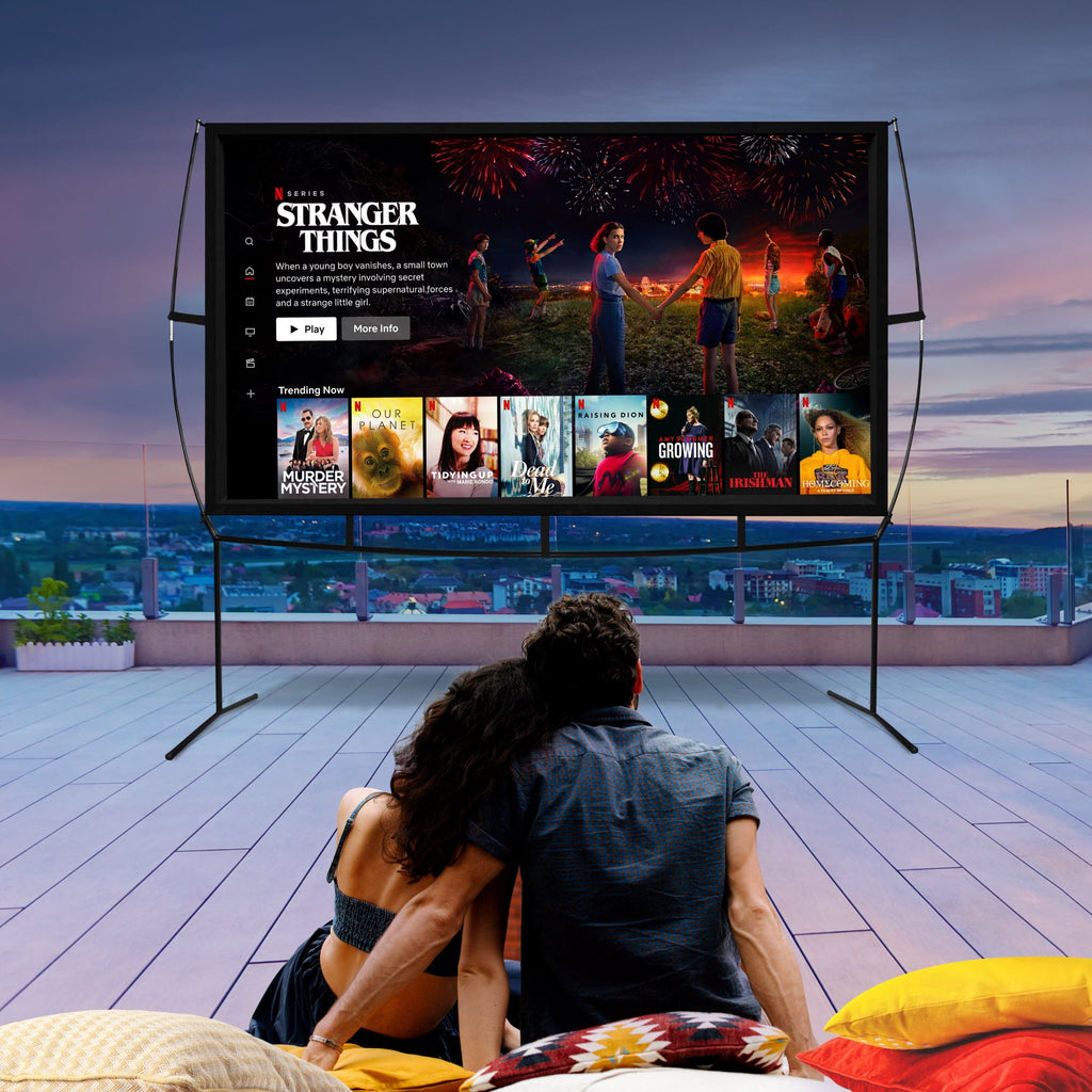 Khomo Gear Jumbo 120 inch 16:9 Portable Outdoor and Indoor Theater Projector Screen with Stand Legs