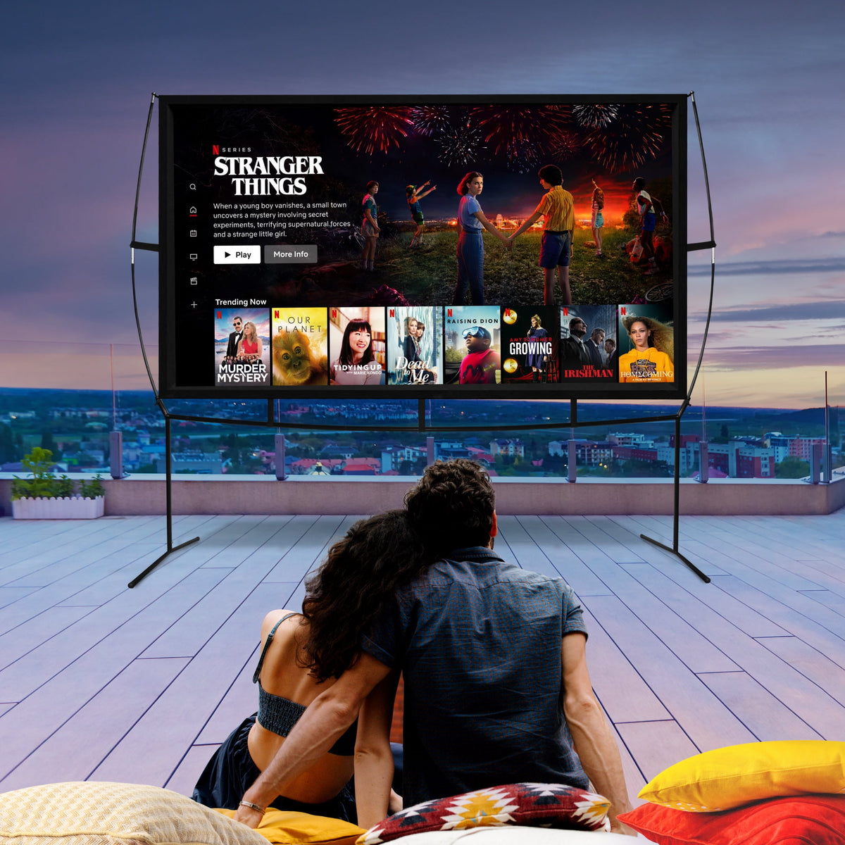 Khomo Gear Jumbo 120 inch 16:9 Portable Outdoor and Indoor Theater Projector Screen with Stand Legs