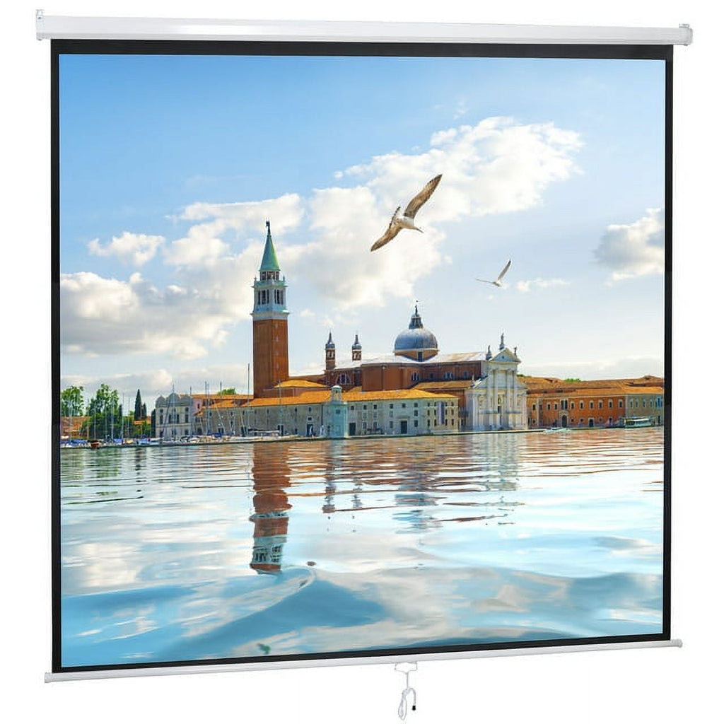 ZENY 120" 1:1 Manual Pull Down Auto Lock Projector Projection Screen Home Theater Presentation White