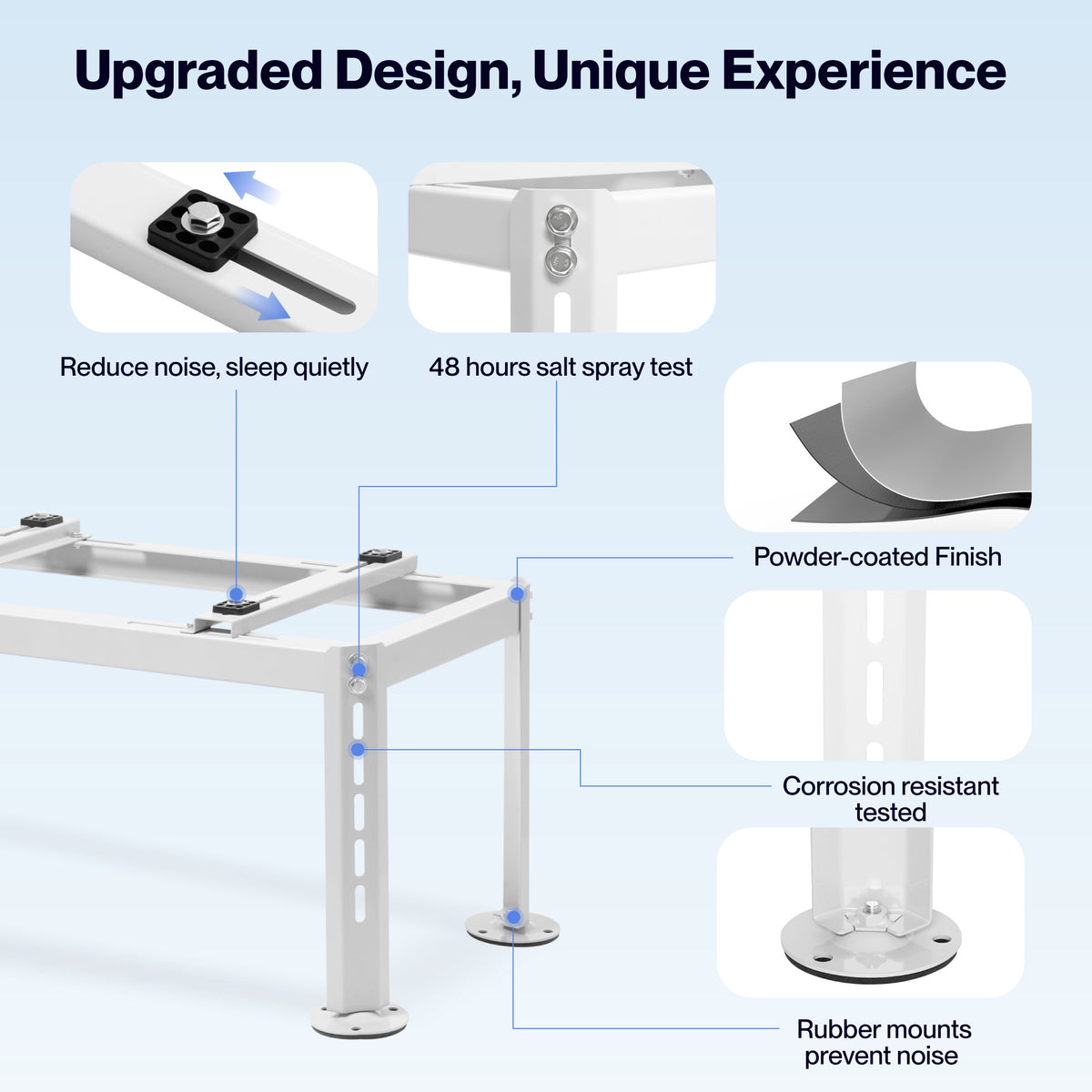 DELLA Mini Split Ground Stand for 9000-45000 BTU Ductless Air Conditioners Heat Pumps System & HVAC, Heavy Duty Steel Powder Coated, Adjustable Width Mini Split Condenser Stand, Max Load: 440 LBS