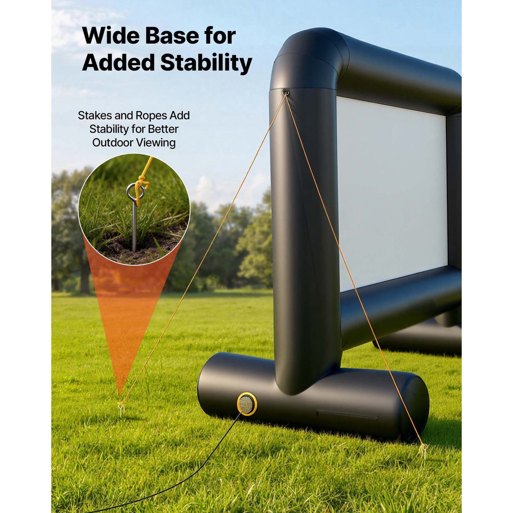 Inflatable Movie Screen, 14 ft Outdoor Inflatable Projection Screen with Portable Storage Bag, Front