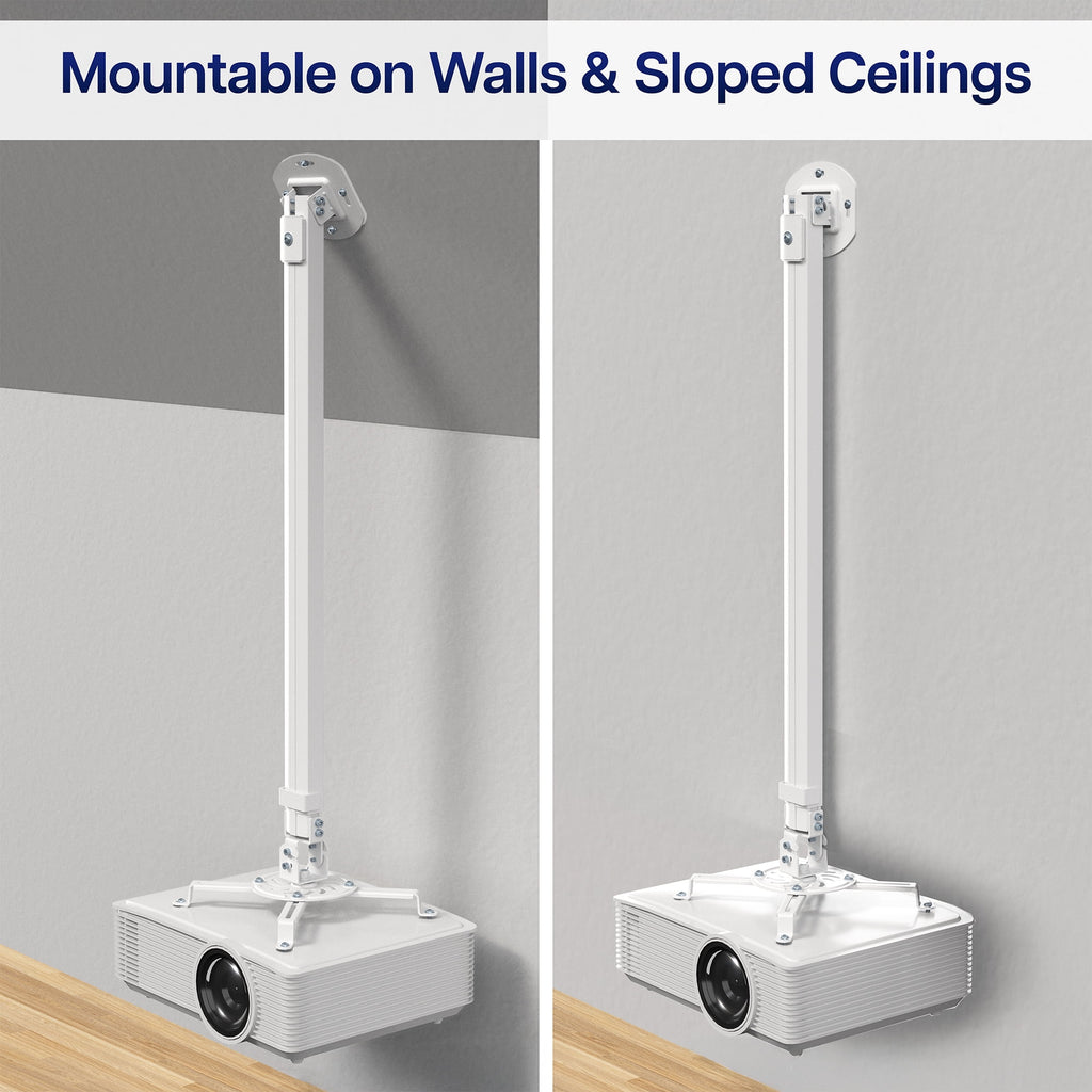 VIVO Universal White Tall Extending Projector Ceiling Mount, Height Adjustable